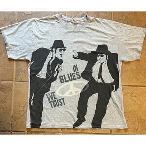 Y2K Blues Brothers In Blues We Trust Graphic T Shirt XL House of Blues